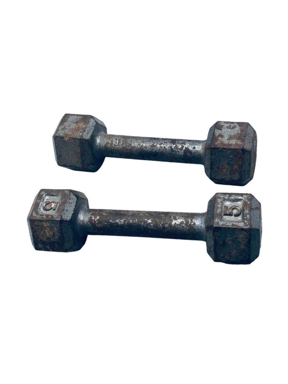vintage metal weights 5 pounds set of 2 READ